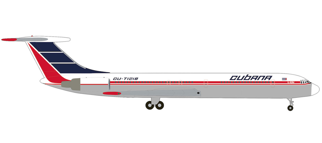 Herpa Cubana Il-62M (limited) HE537315 1:500
