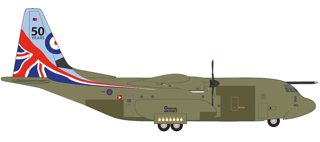 RAF C-130J 47 Sqn 50th Anniversary Hercules (limited) HE537445 1:500