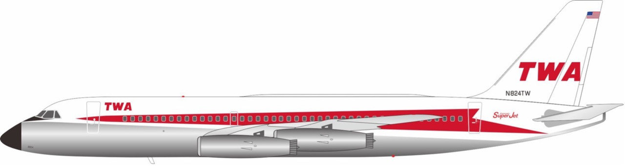 Inflight200 TWA CV880 N824TW Polished with stand IF880TW0723P 1:200