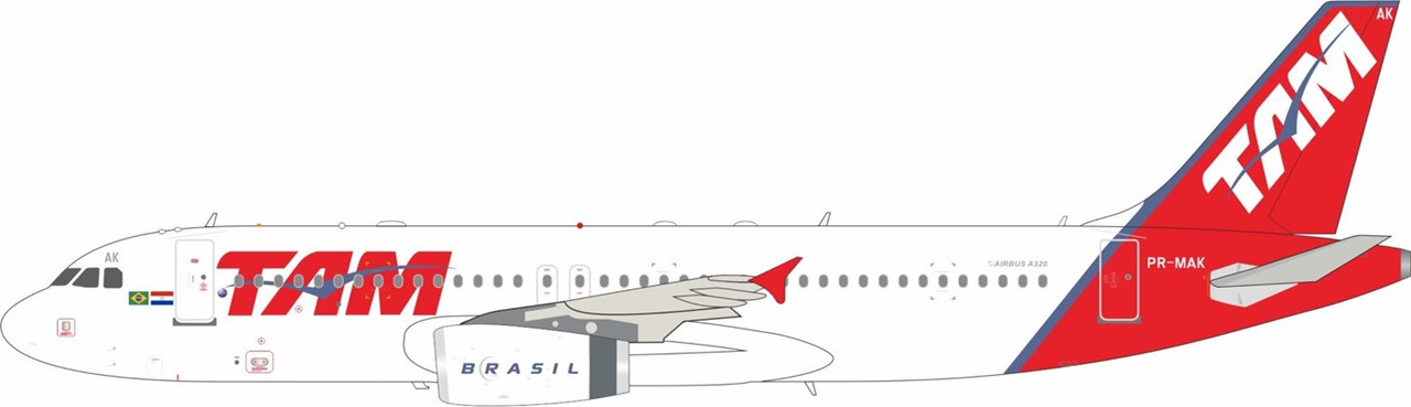 TAM Airbus A320-232 PR-MAK with stand RM32202 1:200