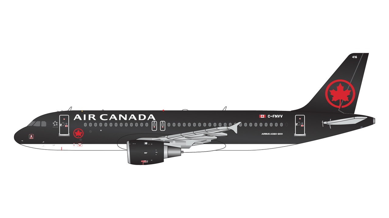 Gemini Jets Air Canada Jetz A320 black color scheme C-FNVV