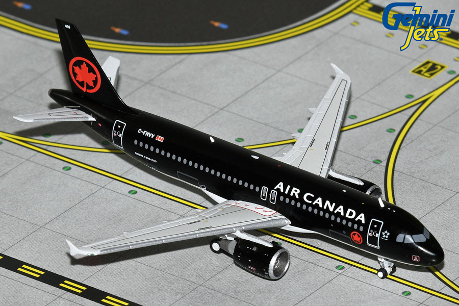 Gemini Jets Air Canada Jetz A320 black color scheme C-FNVV