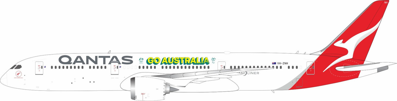 Inflight200 Qantas Boeing 787-9 Dreamliner VH-ZNH with stand