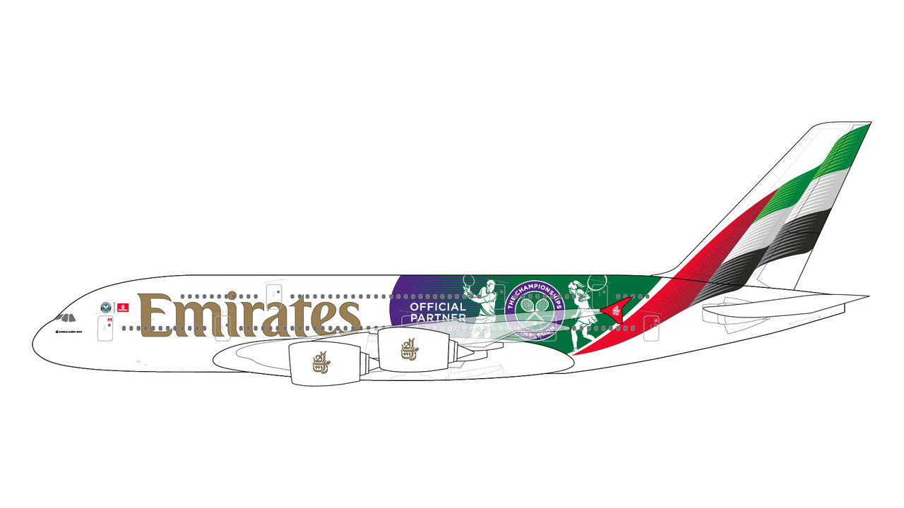 Gemini200 Emirates A380 Wimbledon - Official Partner A6-EOE