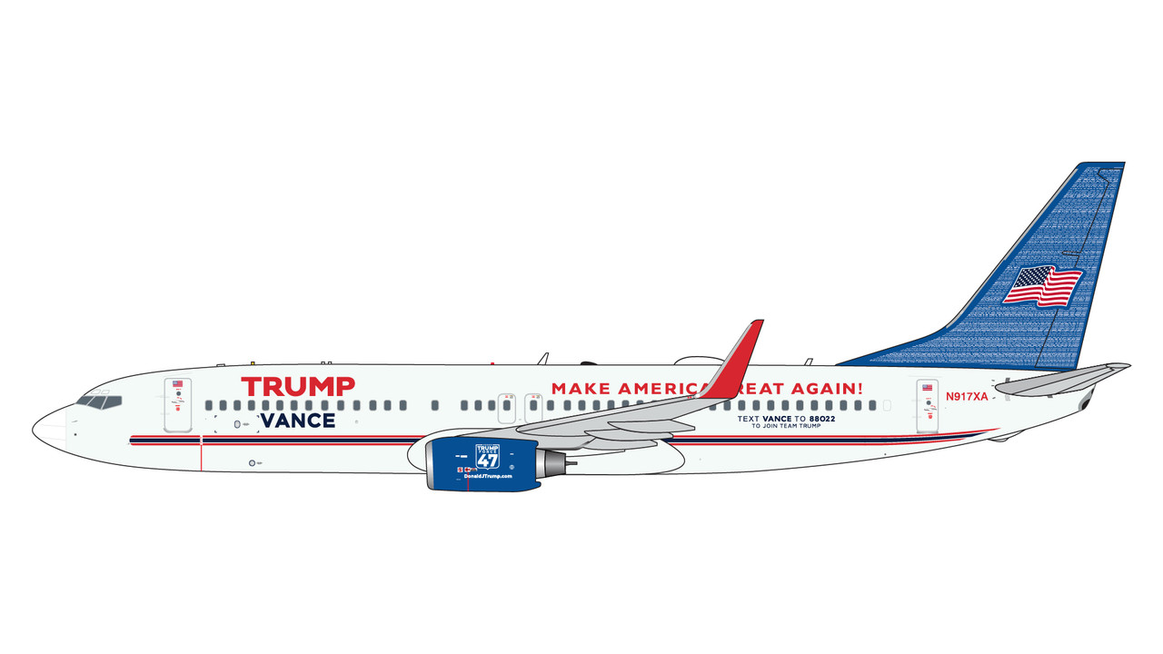 ジェミニジェッツ 1/400 ボーイング 737-800 トランプ　N917XA Gemini Jets Trump / Vance Boeing 737-800 N917XA Presidental