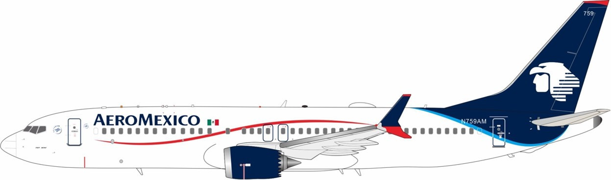 Inflight200 AeroMexico Boeing 737-8 MAX N759AM With stand