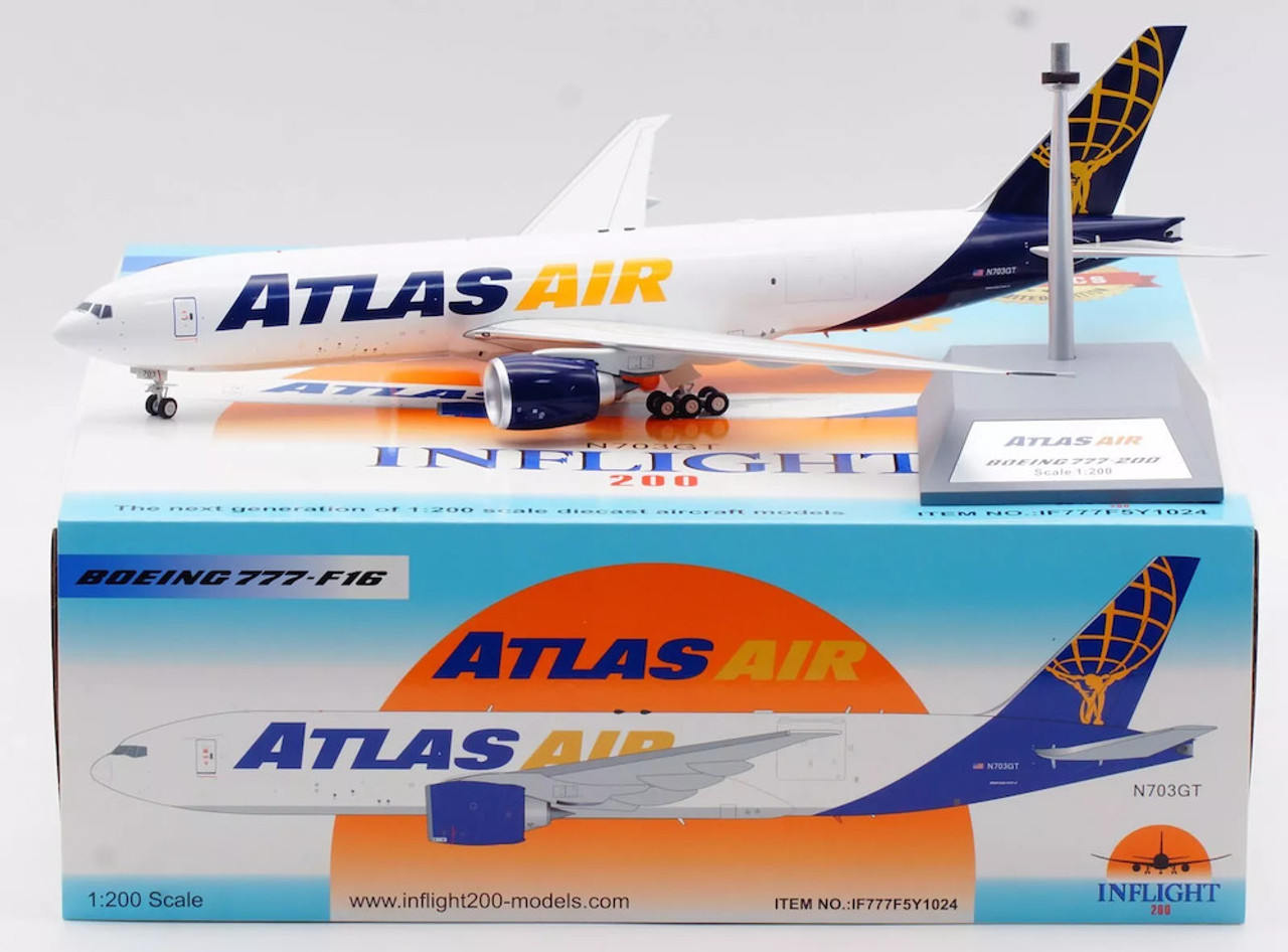 Inflight200 Atlas Air Boeing 777-F16 with stand IF777F5Y1024