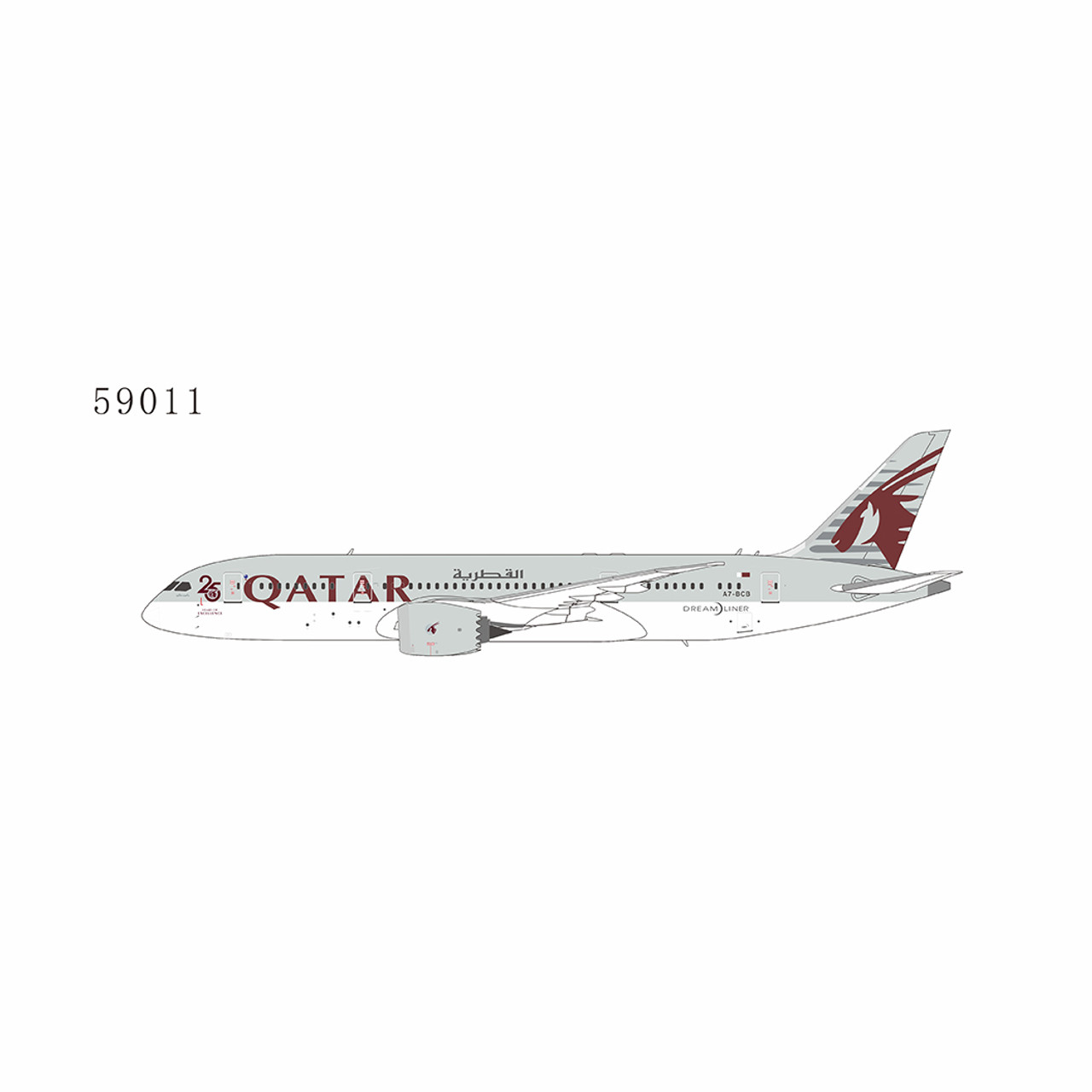 NG Models Qatar Airways 787-8 Dreamliner with 25th