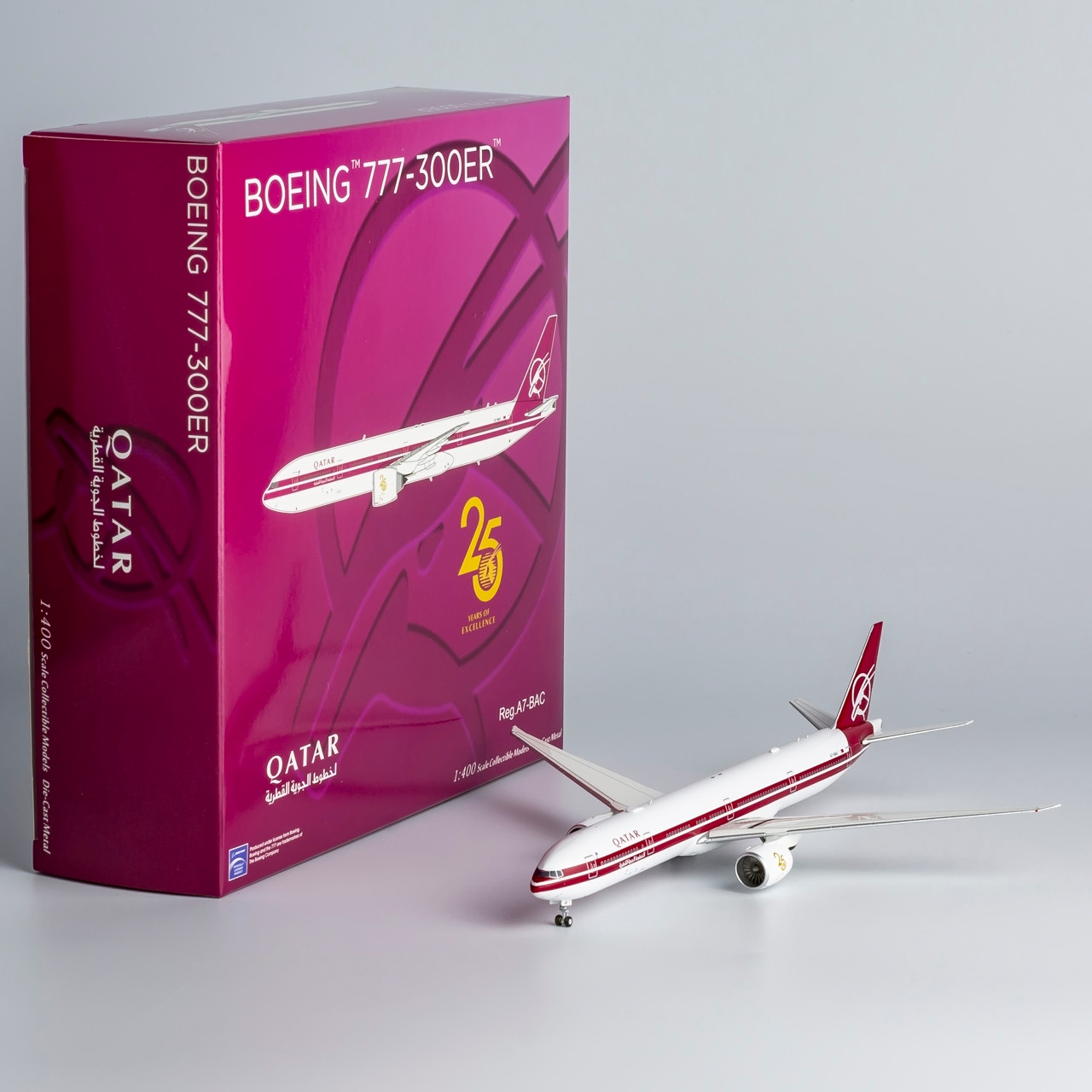 カタール航空 777-300ER A7-BAX 1/400 NG Models Lite Qatar Airways 777-300ER 25th anniversay retro