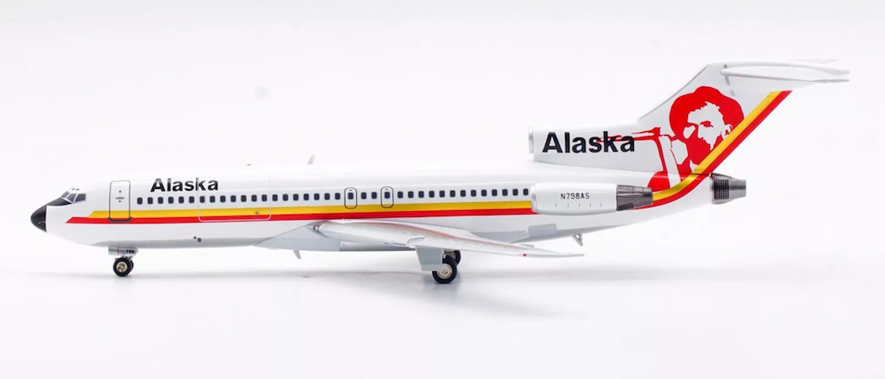 Alaska Boeing 727-200 1/200スケール Inflight200 Alaska Airlines Boeing 727-90C N798AS with stand