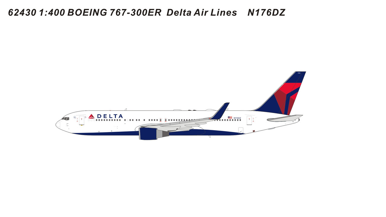 Panda Models Delta Air Lines B767-300ER N176DZ 62430 1:400