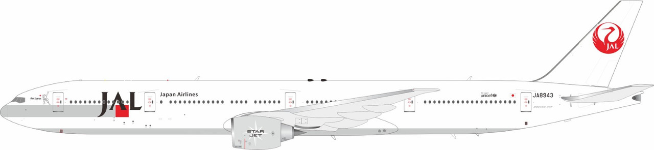 B-Models JAL - Japan Airlines 777-346 JA8943 'Arcturus' with stand