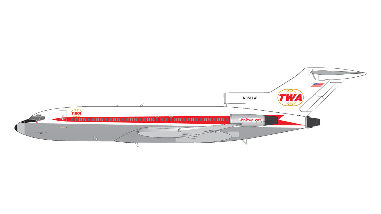 1/200 TWA B727ディスプレイモデル 1/200 TWA B727ディスプレイモデル