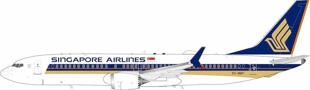 JFox Singapore Airlines Boeing 737 MAX 8 9V-MBP JF-737-8M-012L 1:200