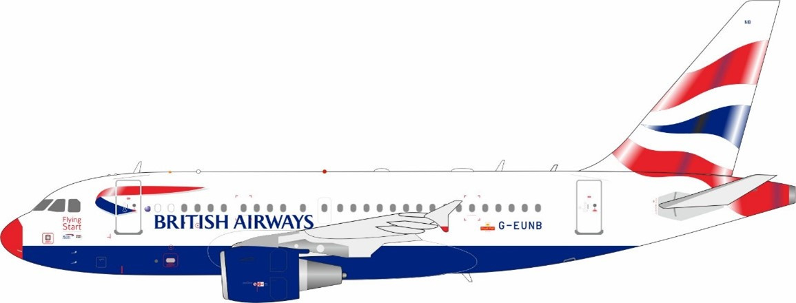 ARD200 British Airways Airbus ACJ318 (A318-112/CJ) RED NOSE G-EUNB