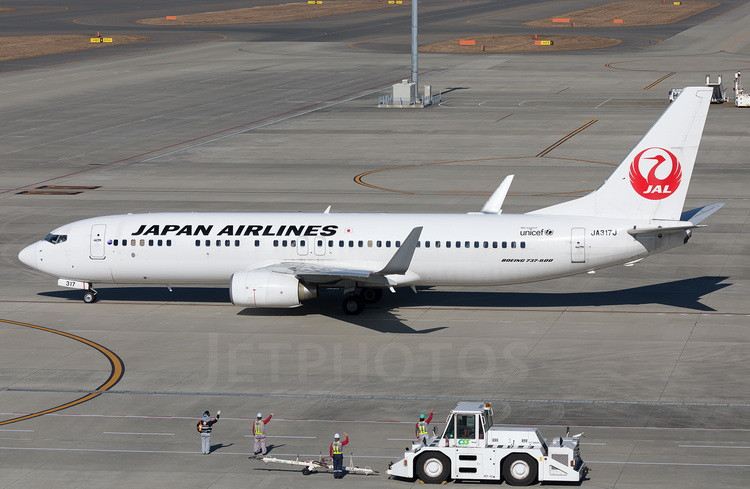 Phoenix Model Japan Airlines B737-800 JA317J 04643 1:400