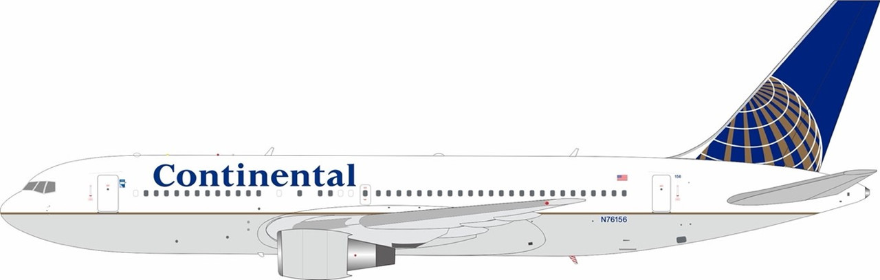 BOEING 767-400 continental　1/200 Rare! Continental Boeing 767-200 N67158 Gemini Jets GJCOA574