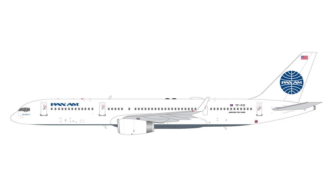 1/200　PAN　AM　B727-21 Pan Am Boeing 727-21 N316PA Polished Belly With Stand