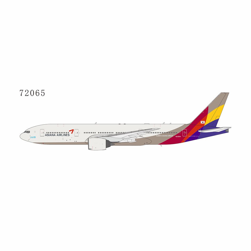 NG Model Asiana Airlines 777-200ER HL8254 72065 1:400