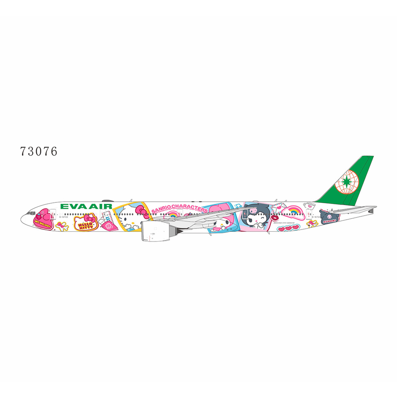EVA AIR エバー航空 777-300ER ハローキティ Ph 1:400 NG Model Eva Airways 777-300ER B-16722 Hello Kitty - Besties