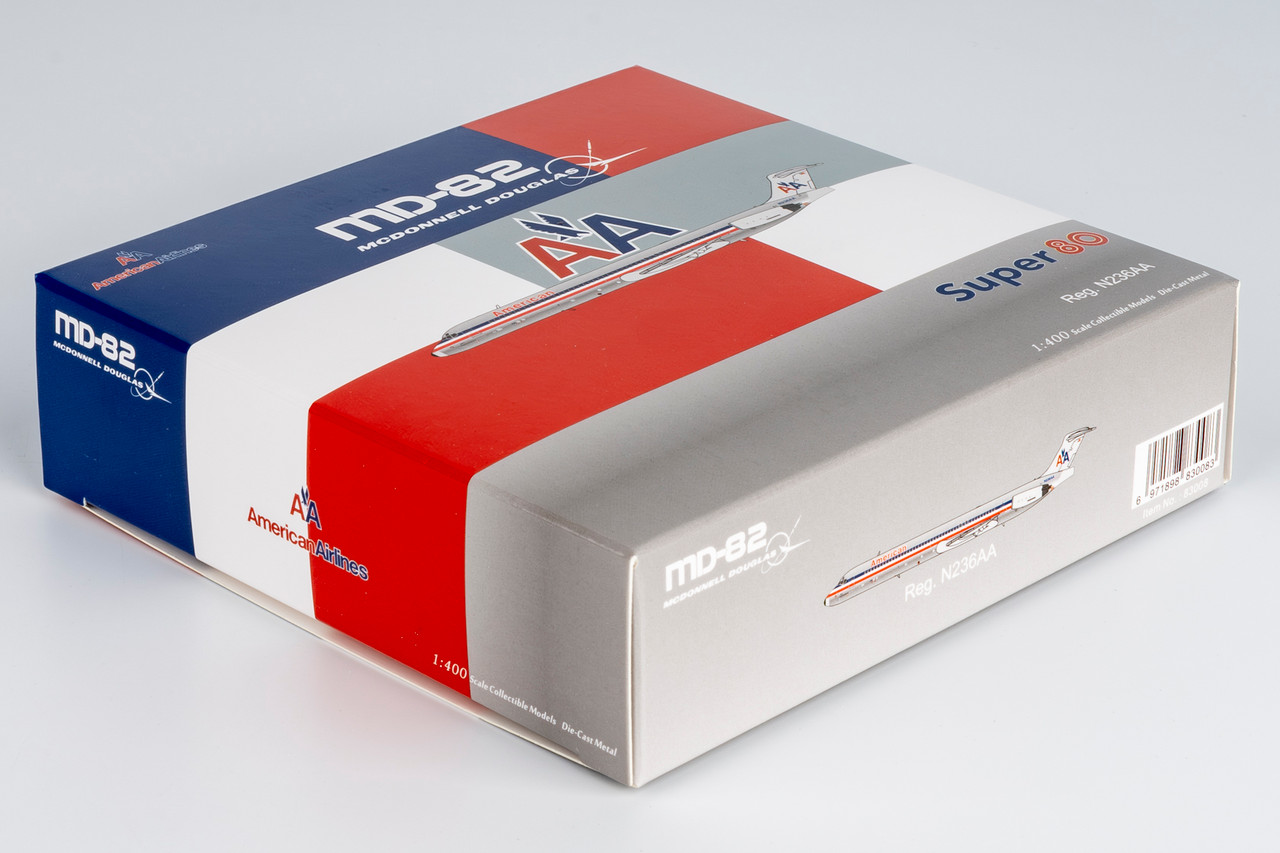 NG Model American Airlines MD-82 N236AA black nosecone 83008 1:400