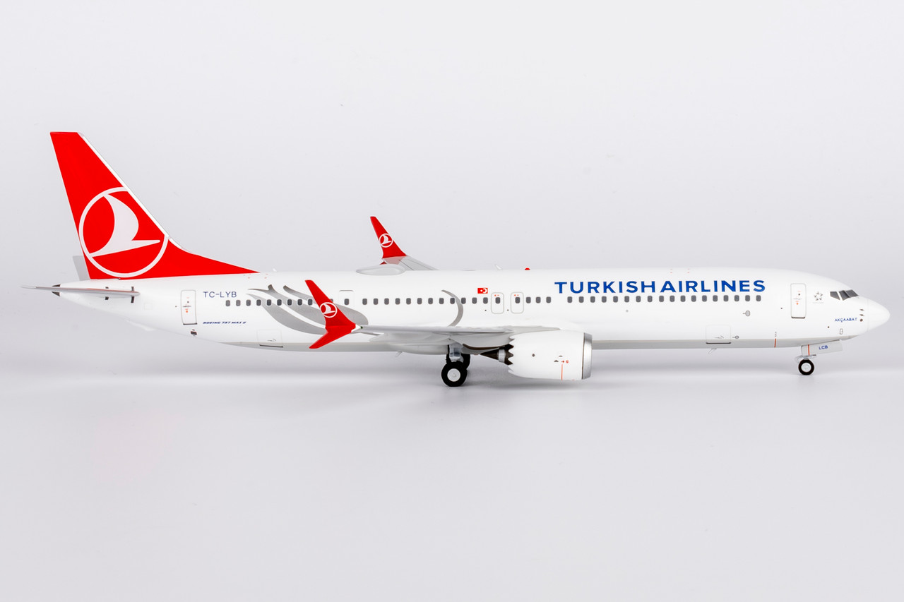 Turkish Airlines 737 MAX 9 TC-LYB with stand 94003 1:200
