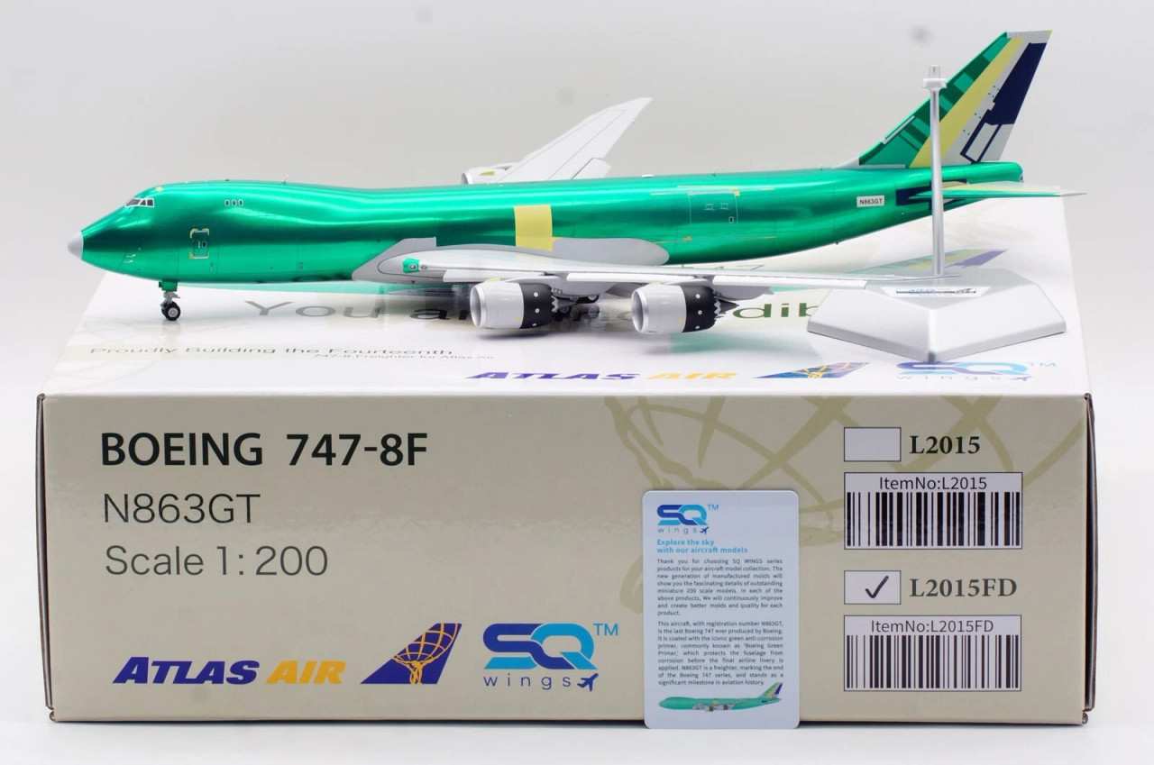 SQ Wings Assembly Colors Boeing 747-8F N863GT Flaps Down