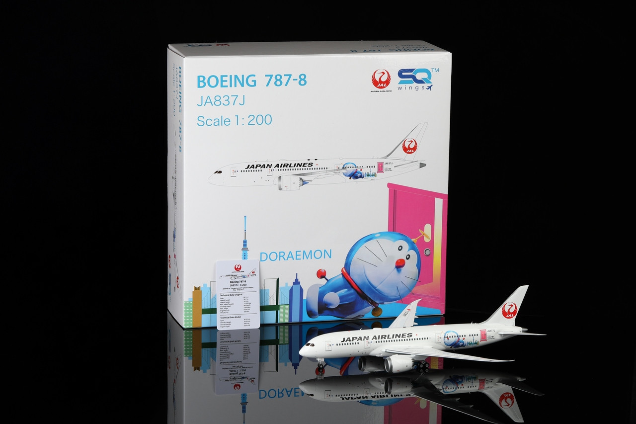 SQ Wing 1:200 JAL B787-8 JA837J ドラえもん SQ Wings JAL Boeing 787-8 JA837J Doraemon Jet L2024 Scale 1:200