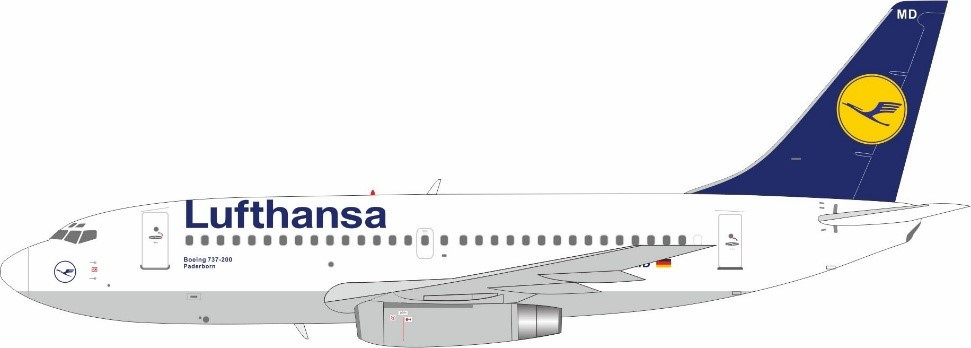 JFox Lufthansa 737-200 Reg: D-ABMD JF-737-2-013 Scale 1:200