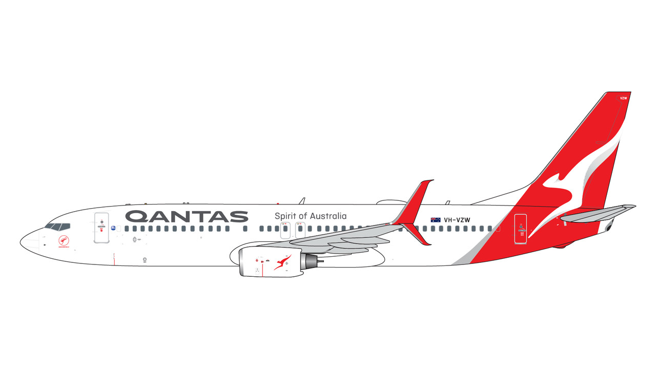 Gemini Jets Qantas Airways B737-800S VH-VZW GJQFA2371 Scale 1:400