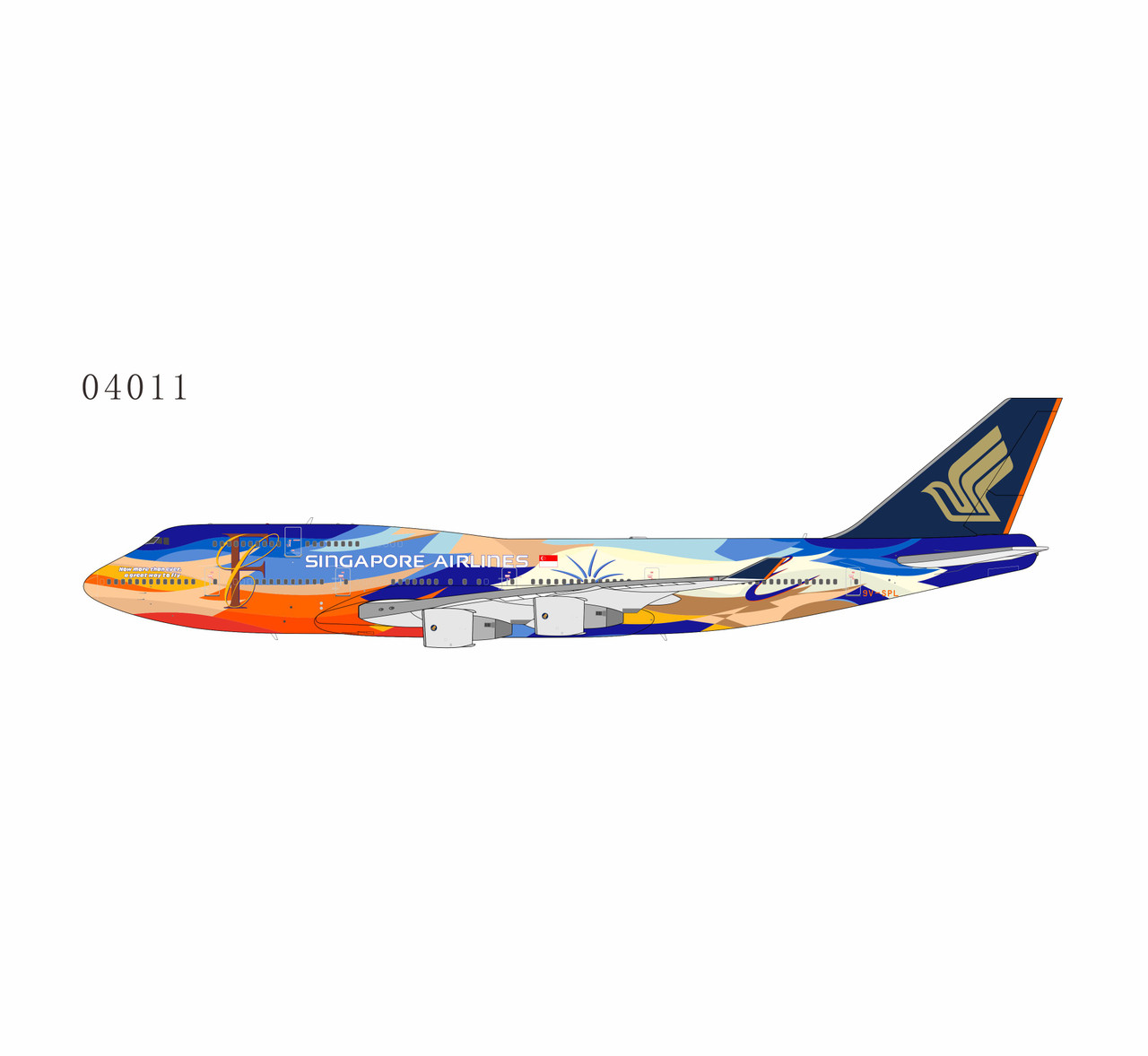 NG Models Singapore Airlines 747-400 Reg: 9V-SPL Tropical livery