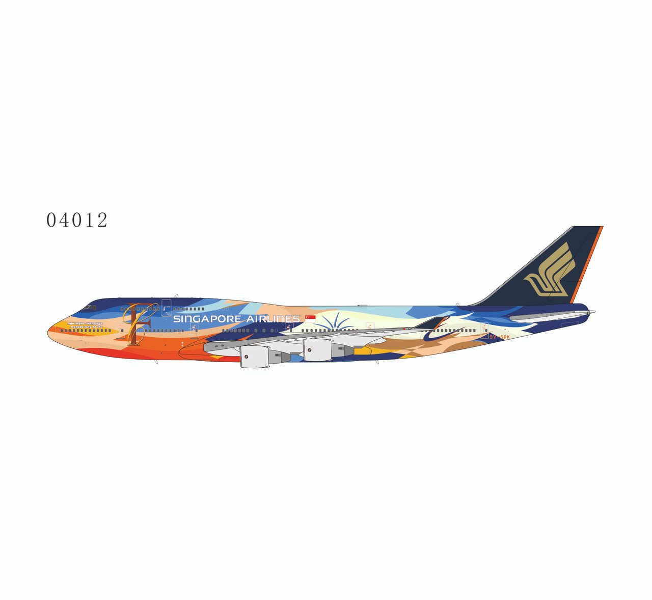 NGMODELS 1:400 B747-400 シンガポール航空 9V-SPK NG Models Singapore Airlines 747-400 Reg: 9V-SPK Tropical livery
