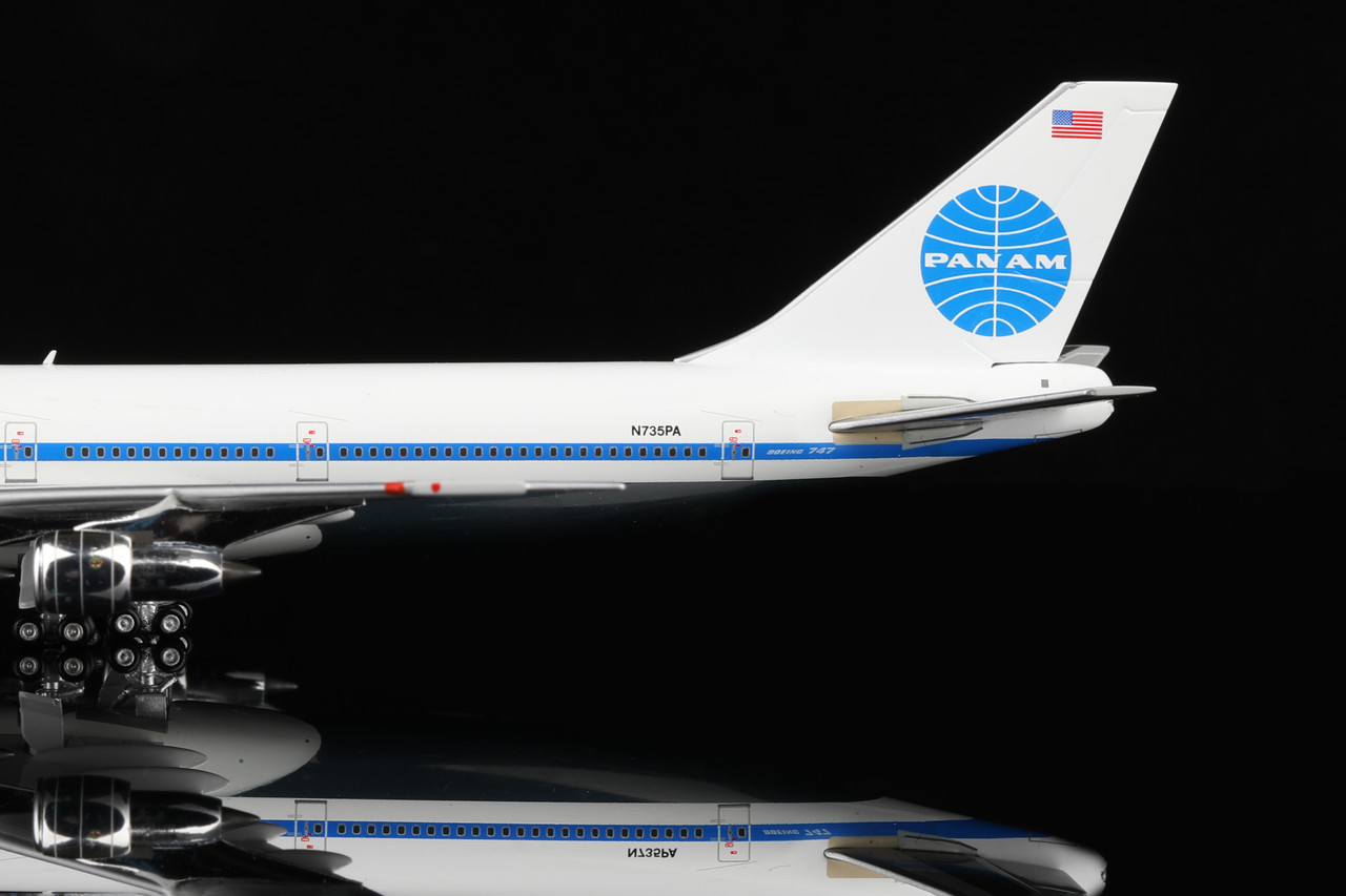 PAN AM B747-100 N735PA 初期塗装 希少 1/400 HX HX Models Pan Am B747-100 “Clipper Constitution” N735PA Flaps-Down