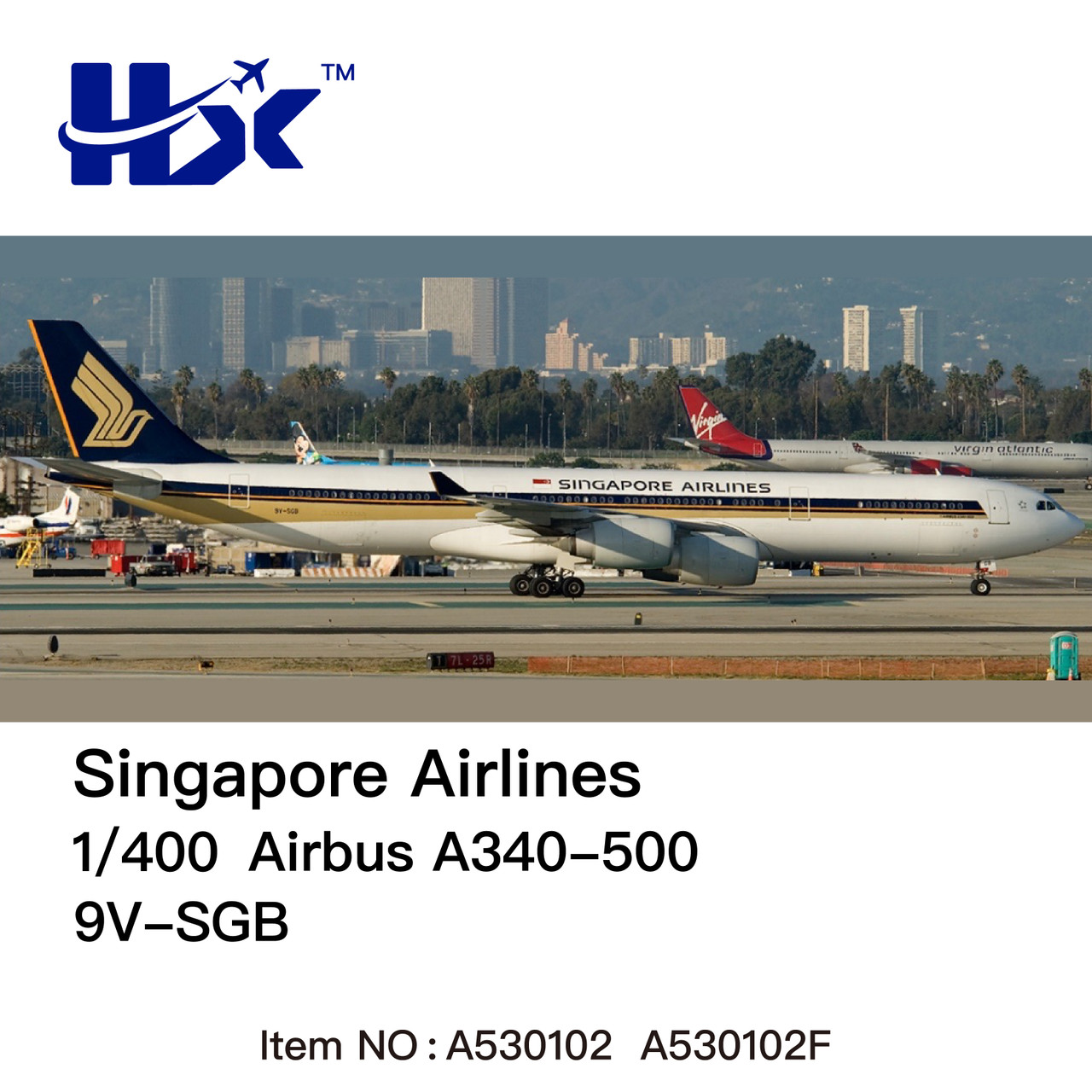 HX Models Singapore Airlines Airbus A340-500 9V-SGB A530102 1:400