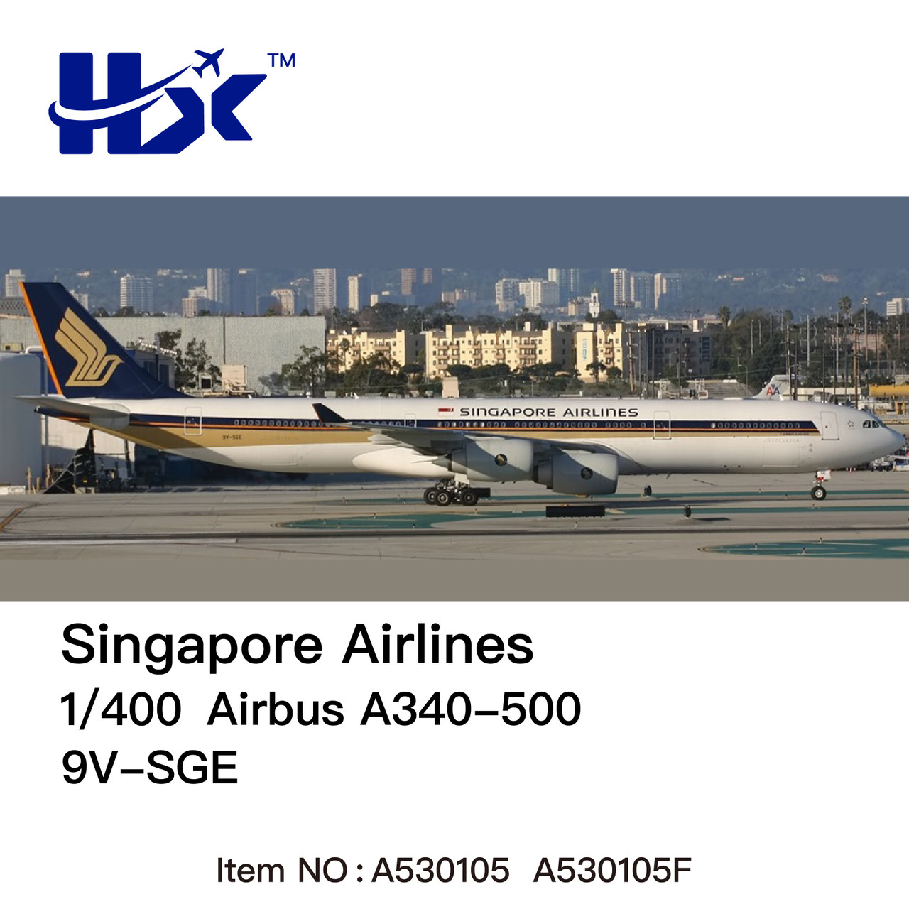 HX Models Singapore Airlines Airbus A340-500 Flaps Down 9V-SGE
