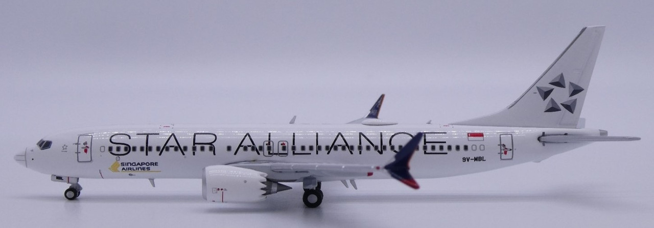737 MAX 8 シンガポール航空スターアライアンス」9V-MBL 1/400 JC Wings Singapore Airlines Boeing 737 MAX 8 
