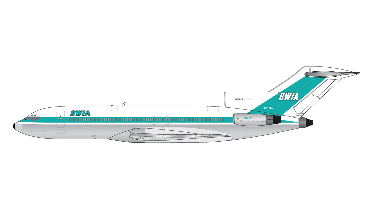 GeminiJets BWIA (British West Indies) Boeing 727-100 9Y-TCO (1960s