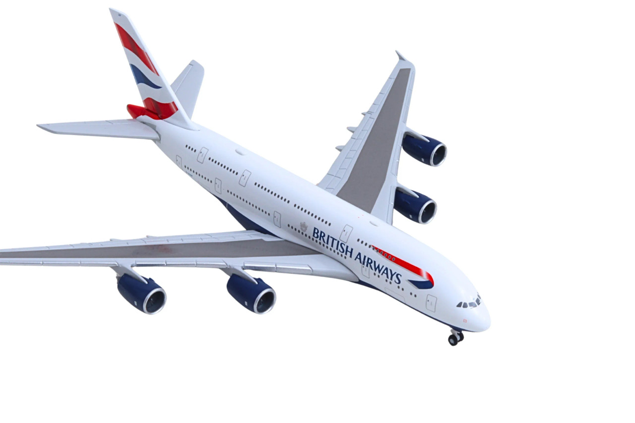 Herpa Airbus A380 British Airways G-XLEF – Maquette Avion Métal 1:500, Modèle Réduit Collection Sans Socle