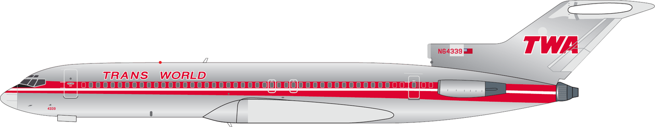 V1-400 TRANS WORLD AIRLINES BOEING 727-200 Reg: N64339 V1-400027 Scale ...