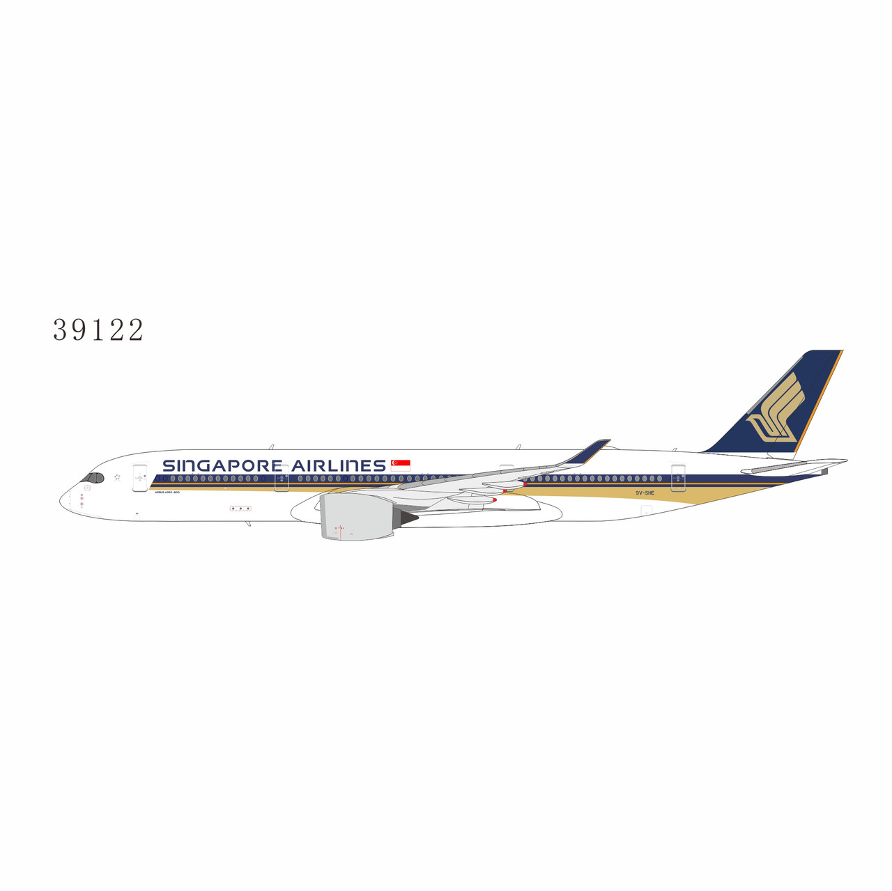 NG Models Singapore Airlines A350-900 Reg: 9V-SHE 39122 Scale 1:400