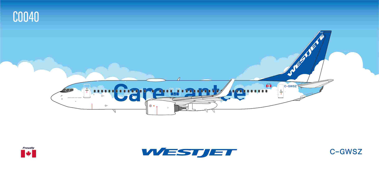 Panda Models WestJet B737-800 Reg: C-GWSZ C0040 Scale 1:400