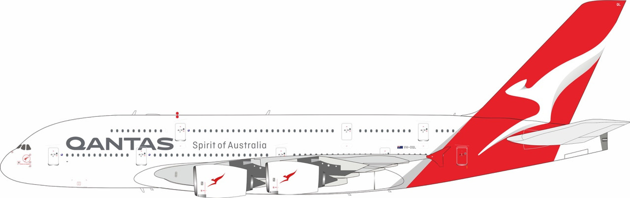InFlight200 Qantas Airbus A380-842 VH-OQL NEW TOOLING! IF380QF1125