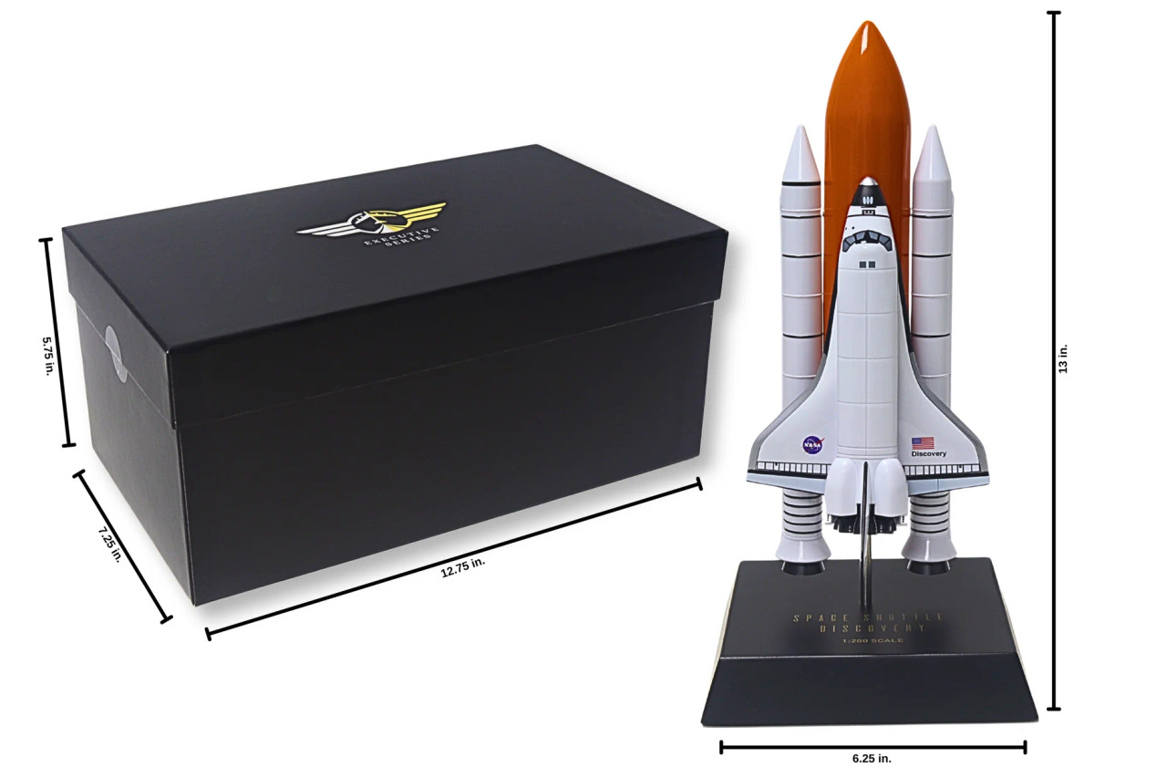 航空機・ヘリコプター desk display model 1/200 space shuttle Space Shuttle Discovery Full Stack 1:200 Model – EXE0220 | Diecast