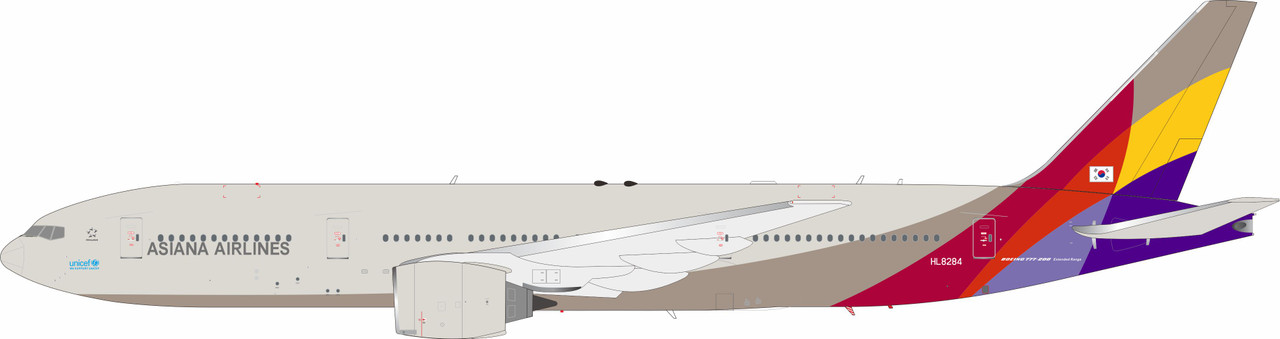 InFlight200 Asiana Airlines Boeing 777-28E/ER HL8284 with stand