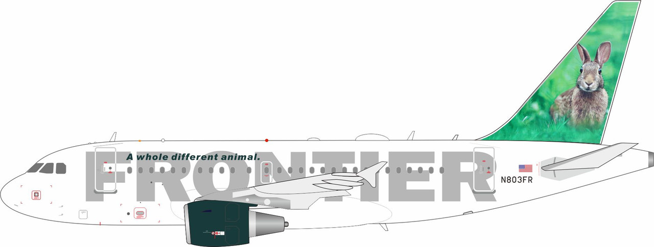 InFlight200 Frontier Airlines Airbus A318-111 N803FR with stand