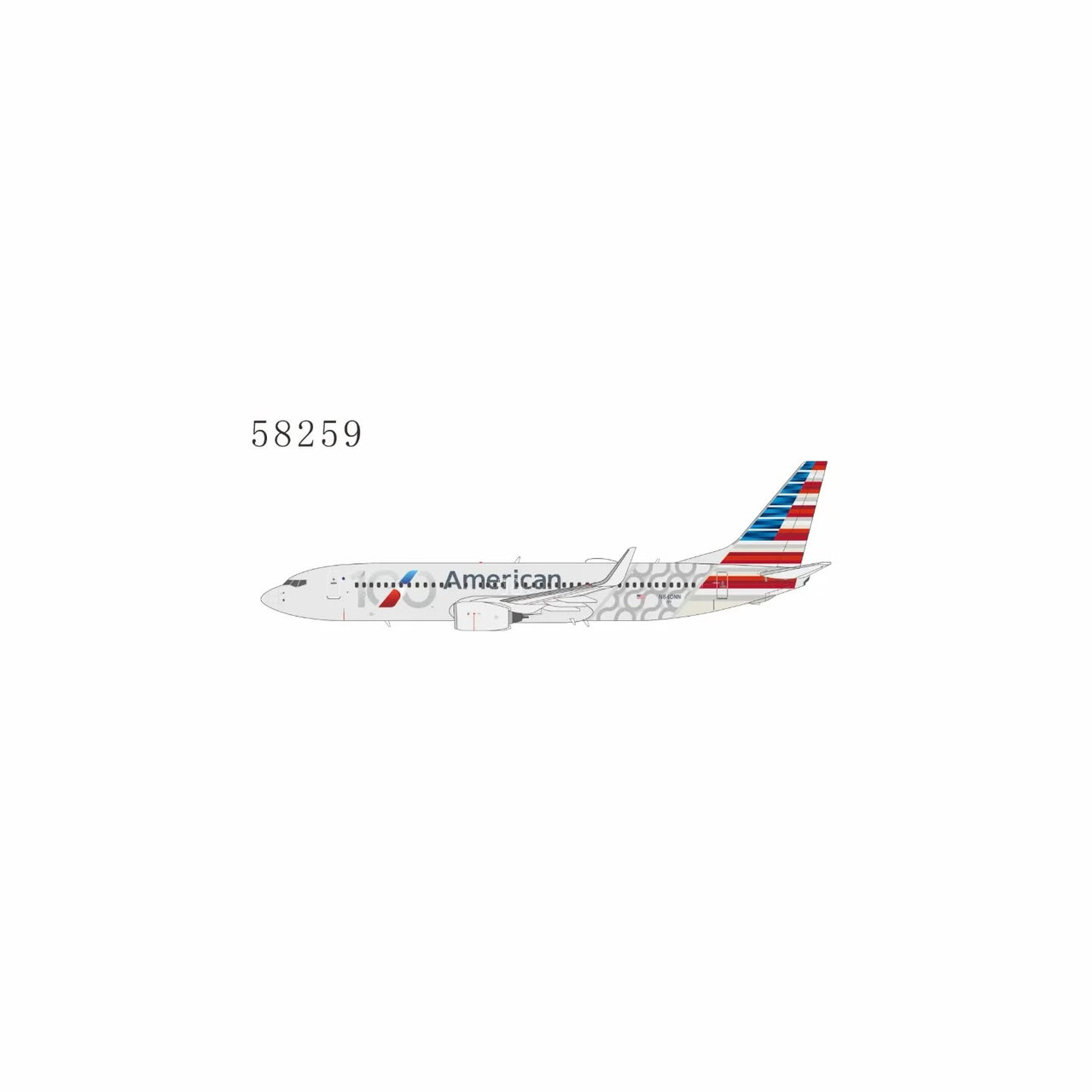 アメリカの記念 NG Model American Airlines Boeing 737-800 Reg: N840NN 100th