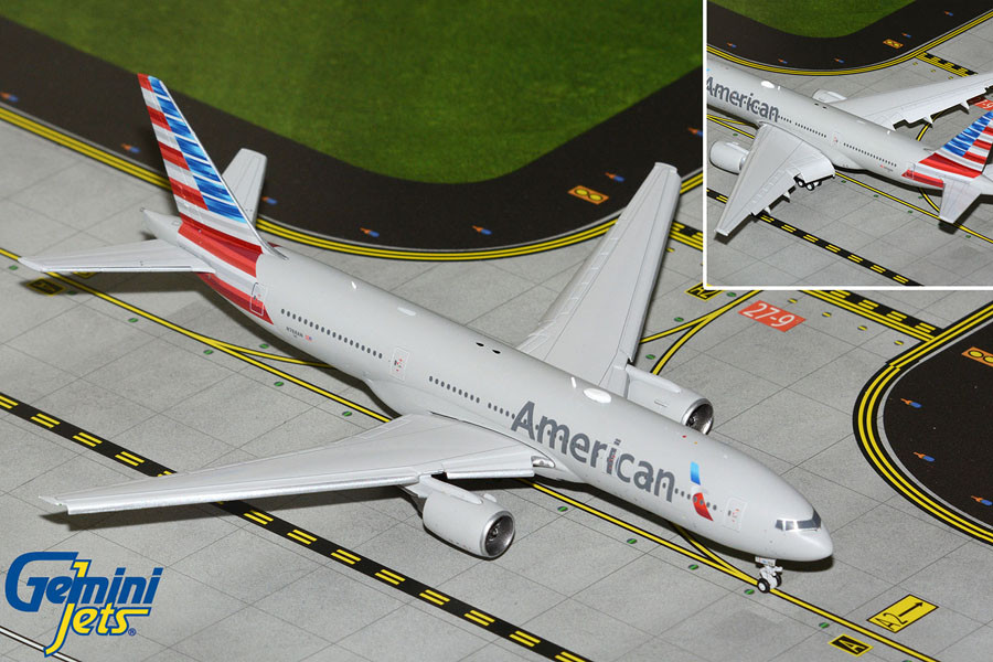 AVIONNICS　50プレーン用未開封×2個 Gemini Jets American Airlines B777-200ER Reg: N788AN flaps down