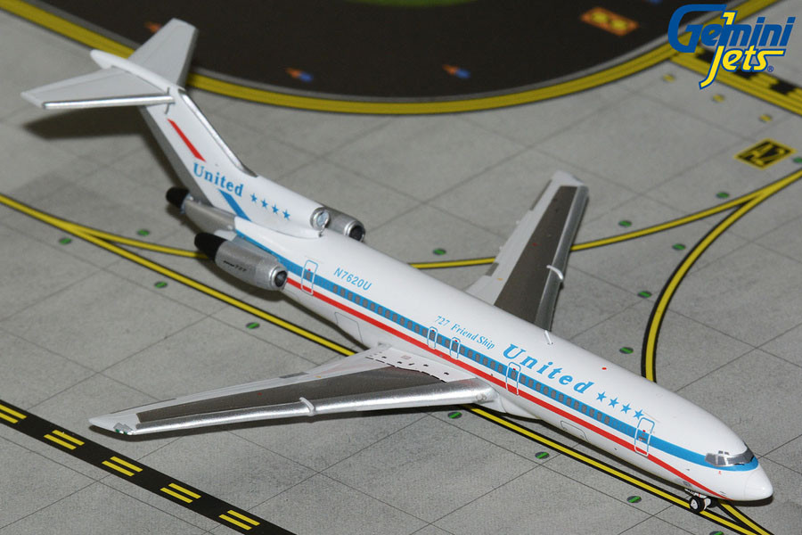 航空機・ヘリコプター Gemini 200 Boeing 727-200 United GeminiJets United Airlines Boeing 727-200 N7620U (stars & bars