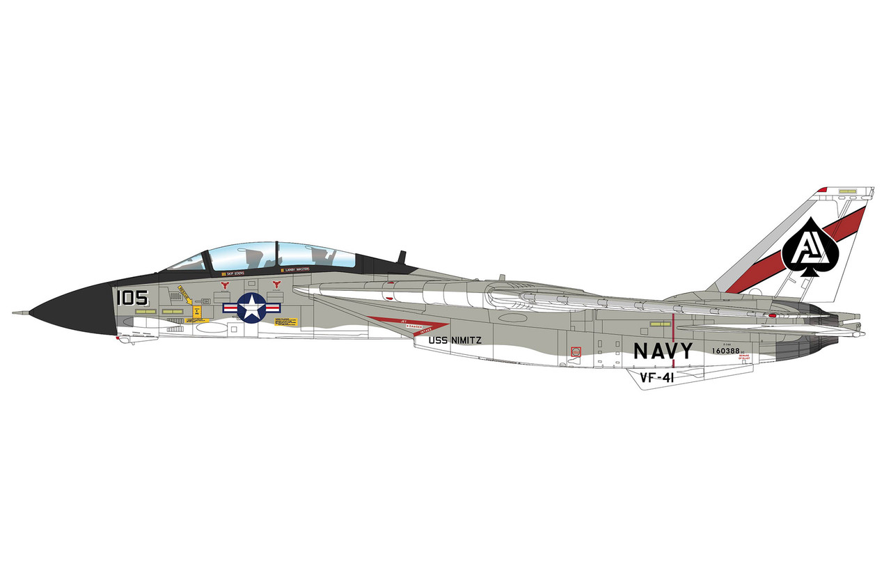 未開封 F-14A TOMCAT VF-41 BLACK ACES 1/72 USN F-14A Tomcat AJ100 (VF-41 Black Aces, USS Nimitz, 1978) JC