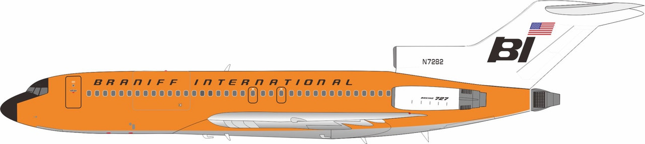 InFlight200 Braniff International Boeing 727-162 N7282 Orange IF721BN0426 1:200 scale diecast model